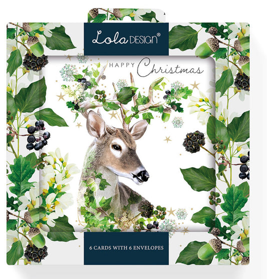 Botanical Stag Christmas Card Pack