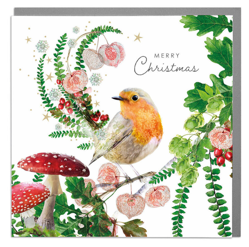 Botanical Robin Christmas Card Pack