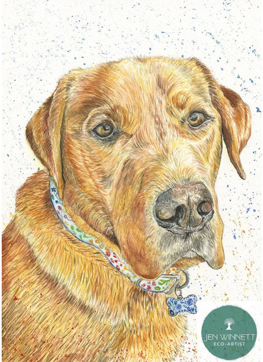 Wellie the Labrador Greeting Card