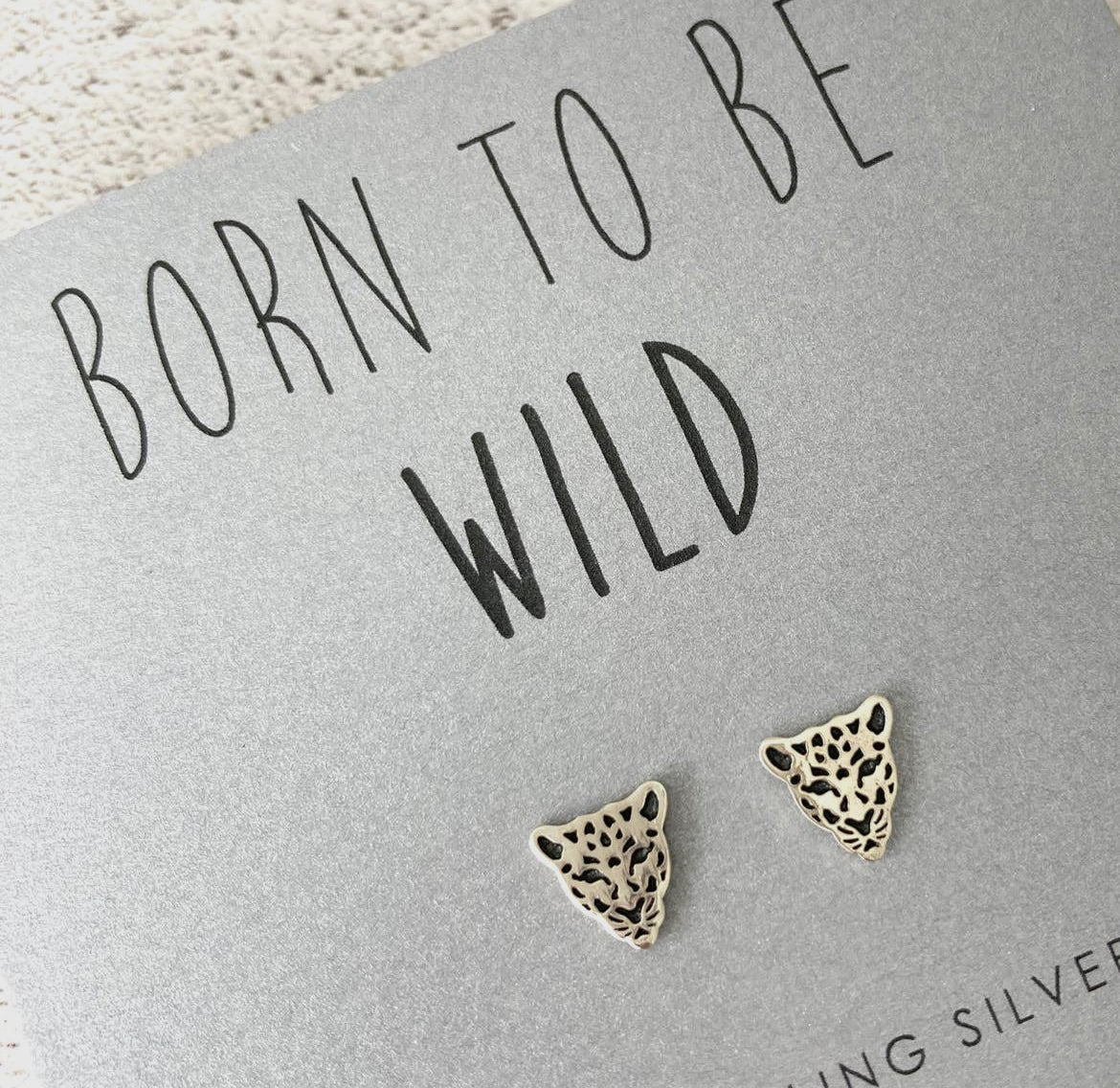 Leopard Earrings Sterling Silver 925