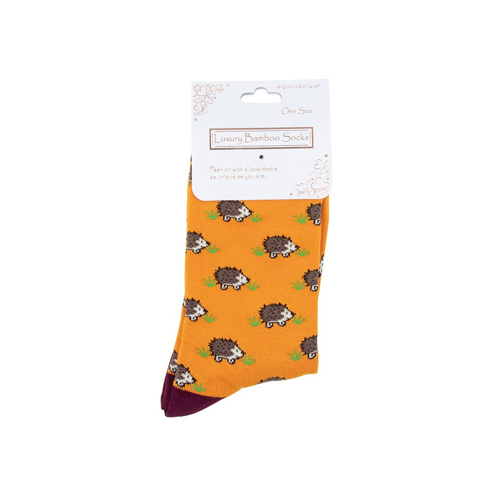 Bamboo Socks Country Hedgehog - Mustard