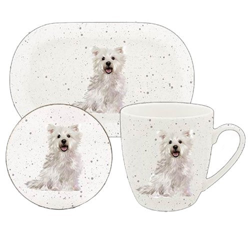 West Highland Terrier 3 Piece Set - Mug, Coaster and Mug Tray