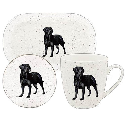 Labrador  - 3 Piece Set - Mug, Coaster and Mug Tray - Black or Yellow
