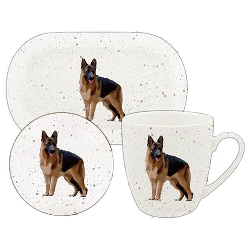 German Shepherd - 3 Piece Set - Mug, Coaster and Mug Tray