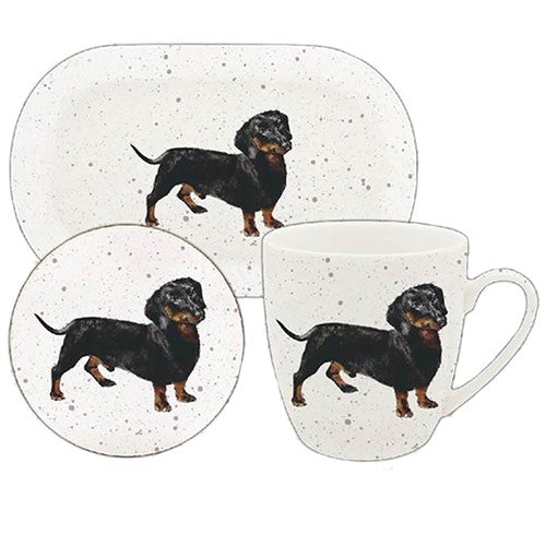 Dachshund - 3 Piece Set - Mug, Coaster and Mug Tray