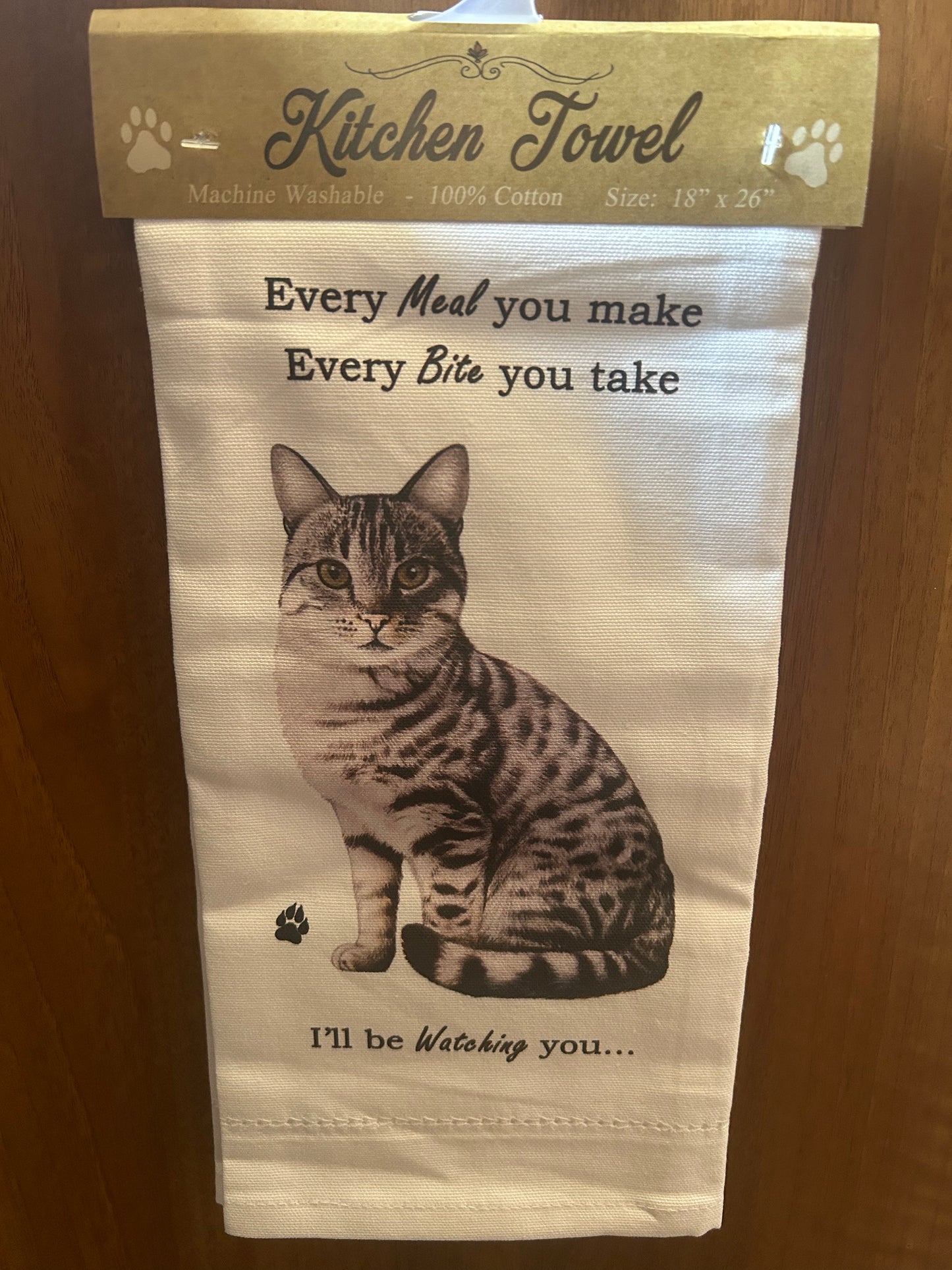 Cat Tea Towel - Silver Tabby