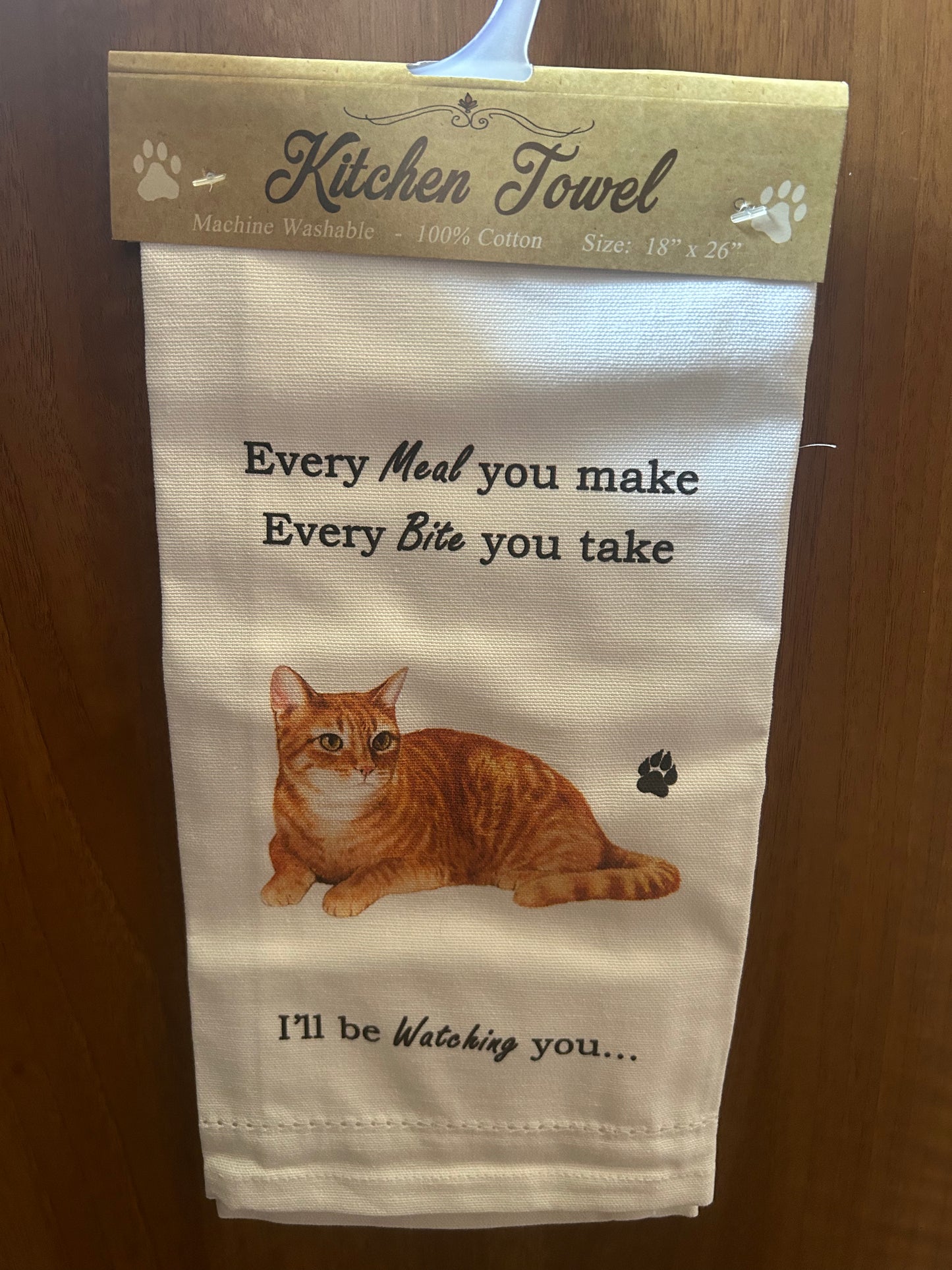 Cat Tea Towel - Orange Tabby
