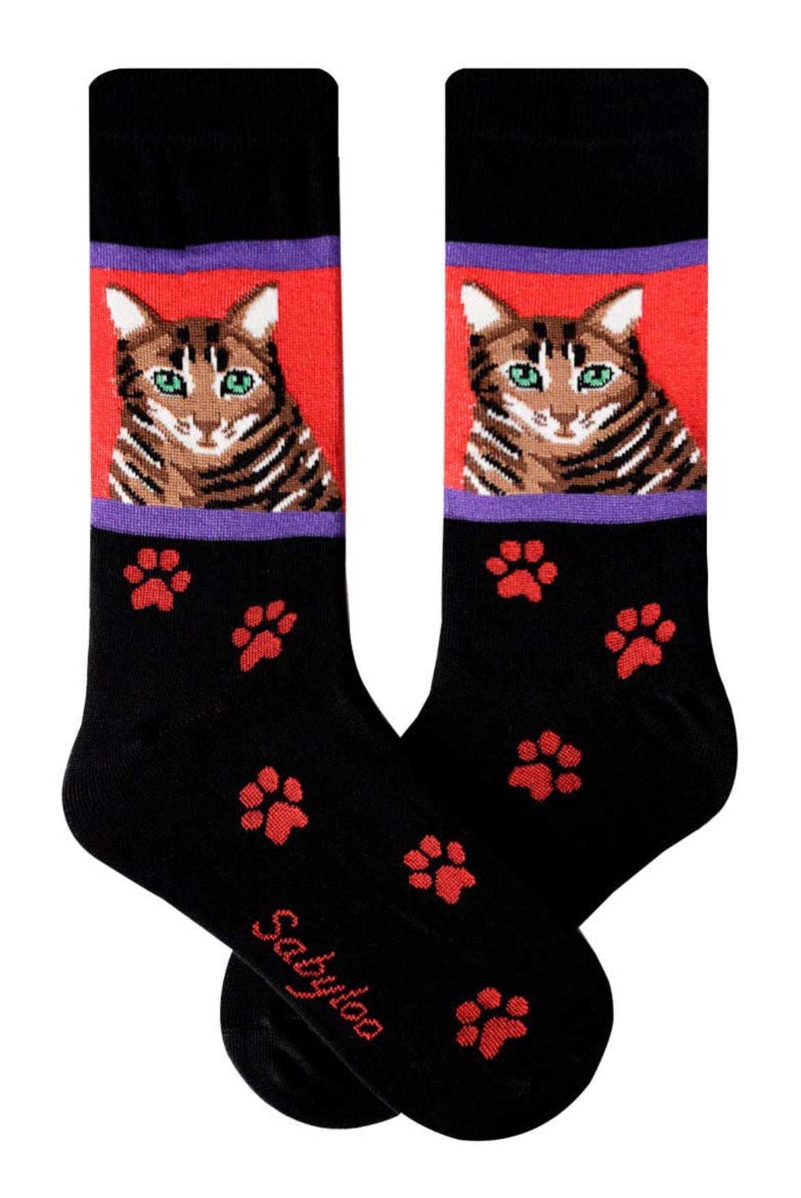 Brown Tabby Cat Socks