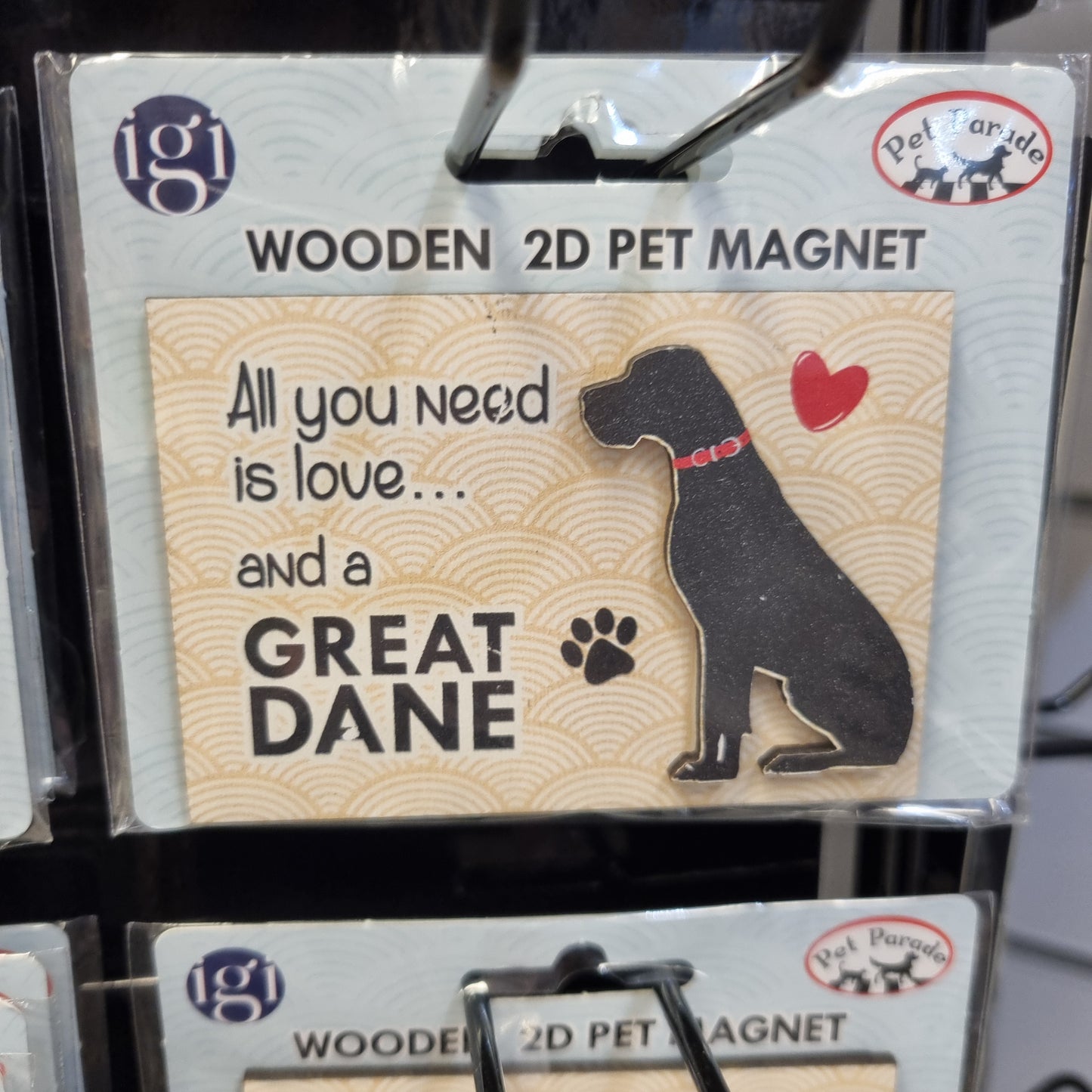 Great Dane Wooden Magnet