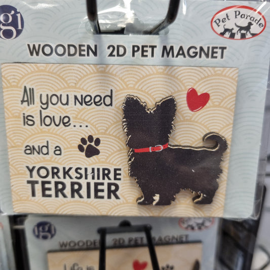 Yorkshire Terrier Wooden Magnet