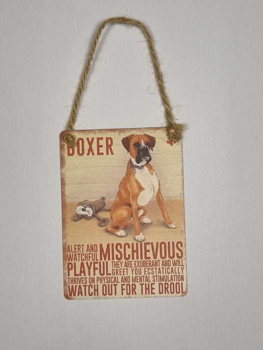 Boxer Mini Metal Plaque Sign
