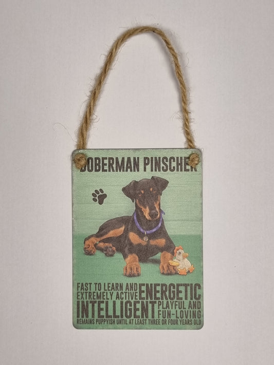 Doberman Pinscher Mini Metal Plaque Sign
