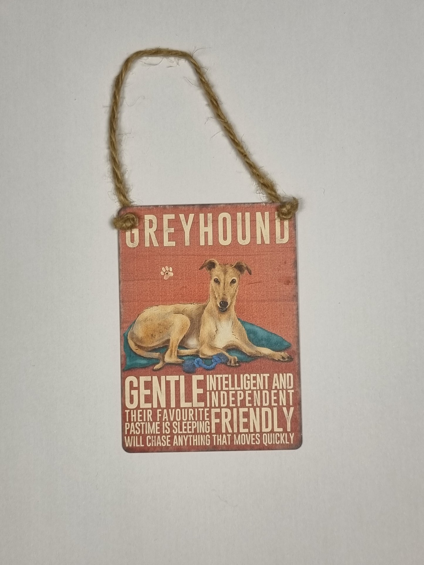 Greyhound Mini Metal Plaque Sign