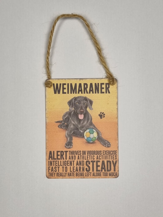 Weimaraner Mini Metal Plaque Sign