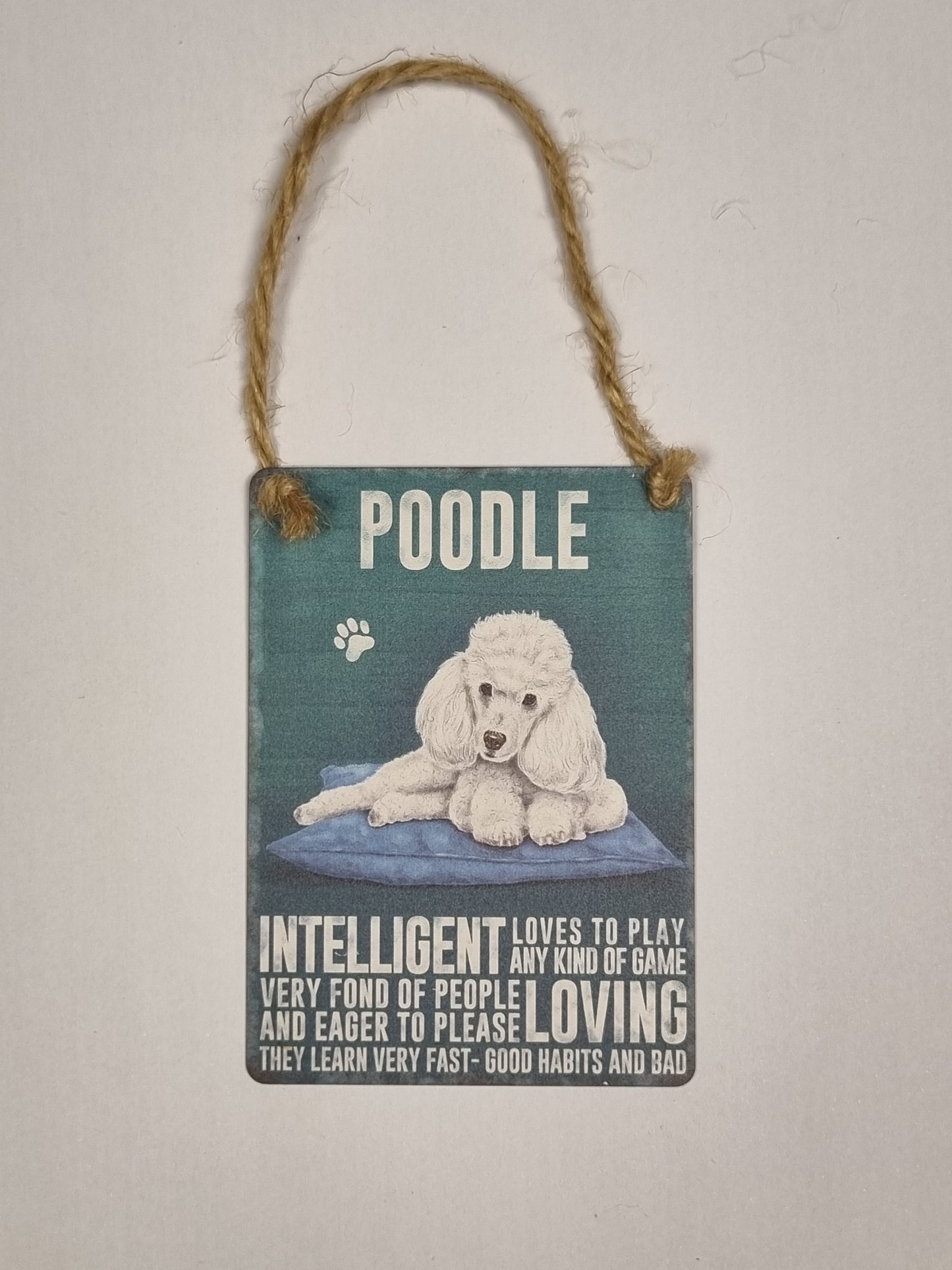 Poodle Mini Metal Plaque Sign