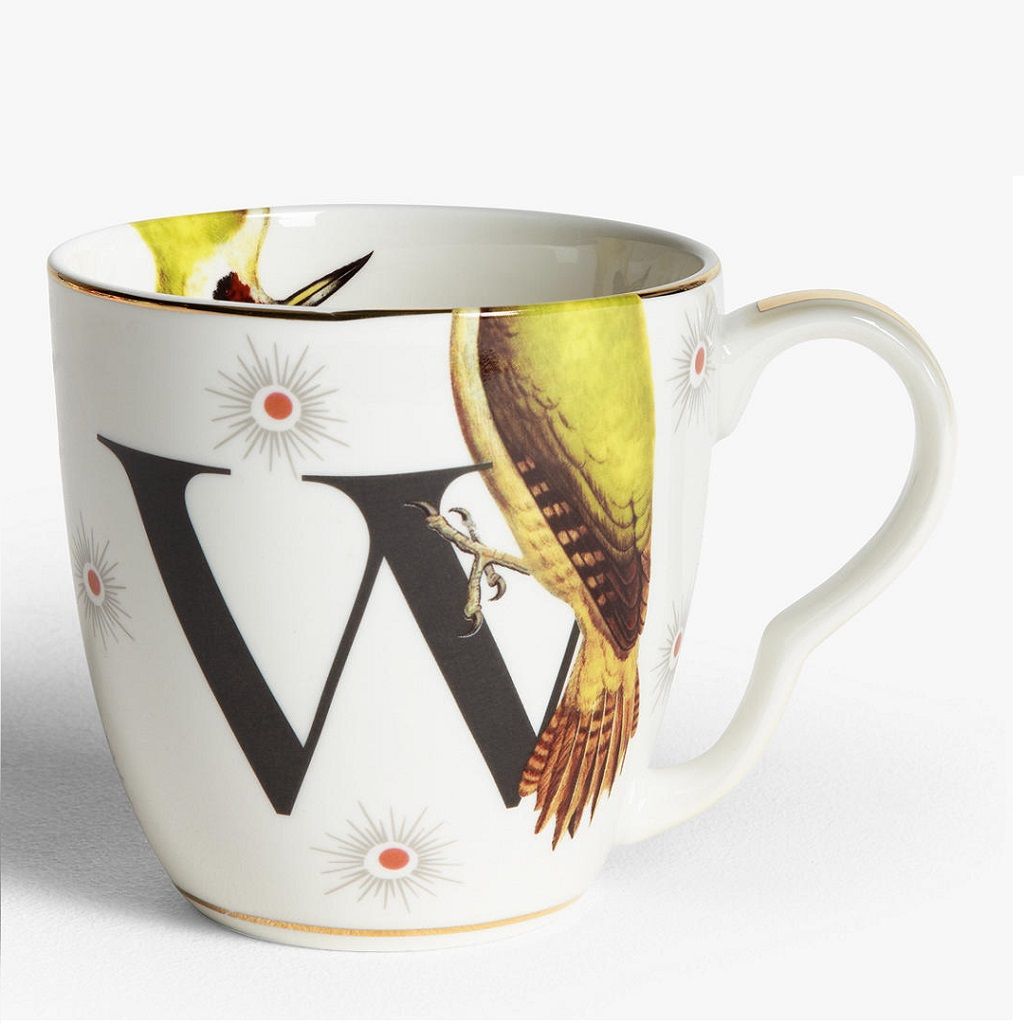 Yvonne Ellen Alphabet Mug - W, Woodpecker