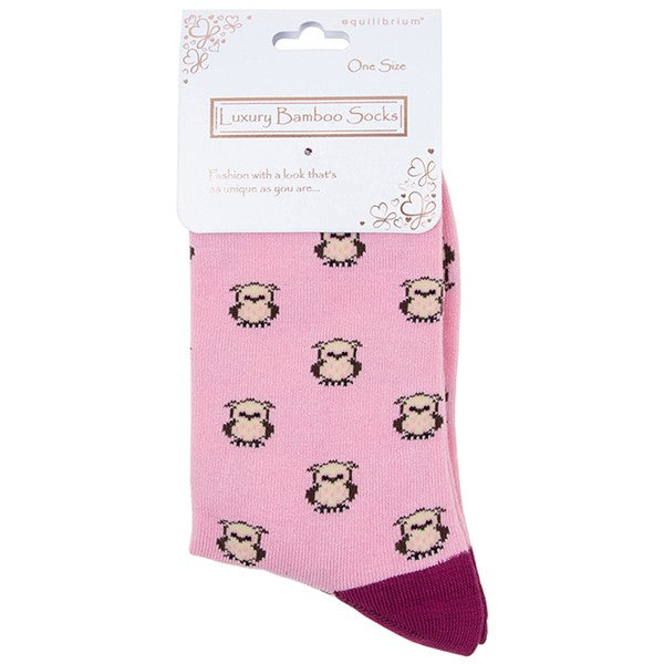 Bamboo Socks Dreamy Owl - Pink