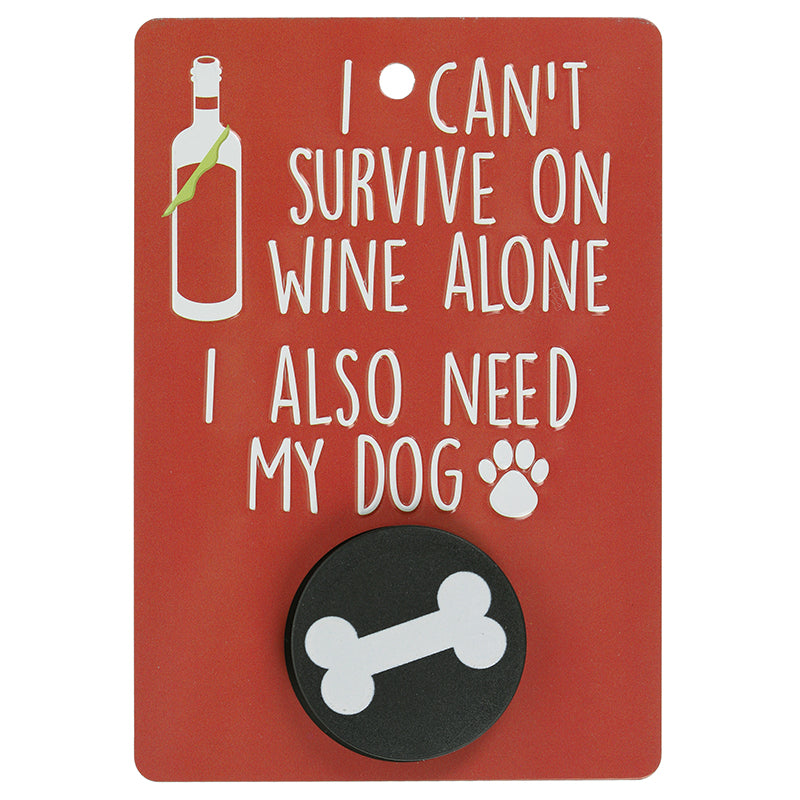 Pooch Pals Dog Lead Holder - I Can't Survive on Wine Alone