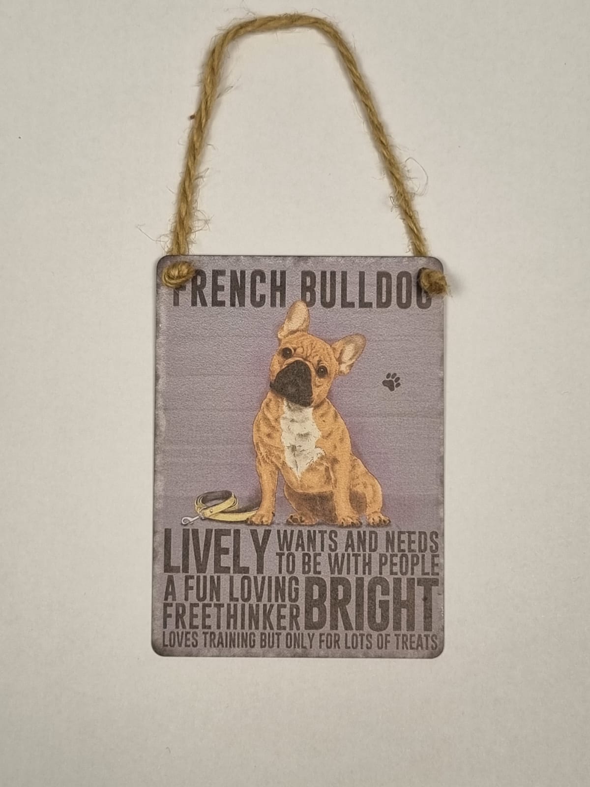 French Bulldog Mini Metal Plaque Sign