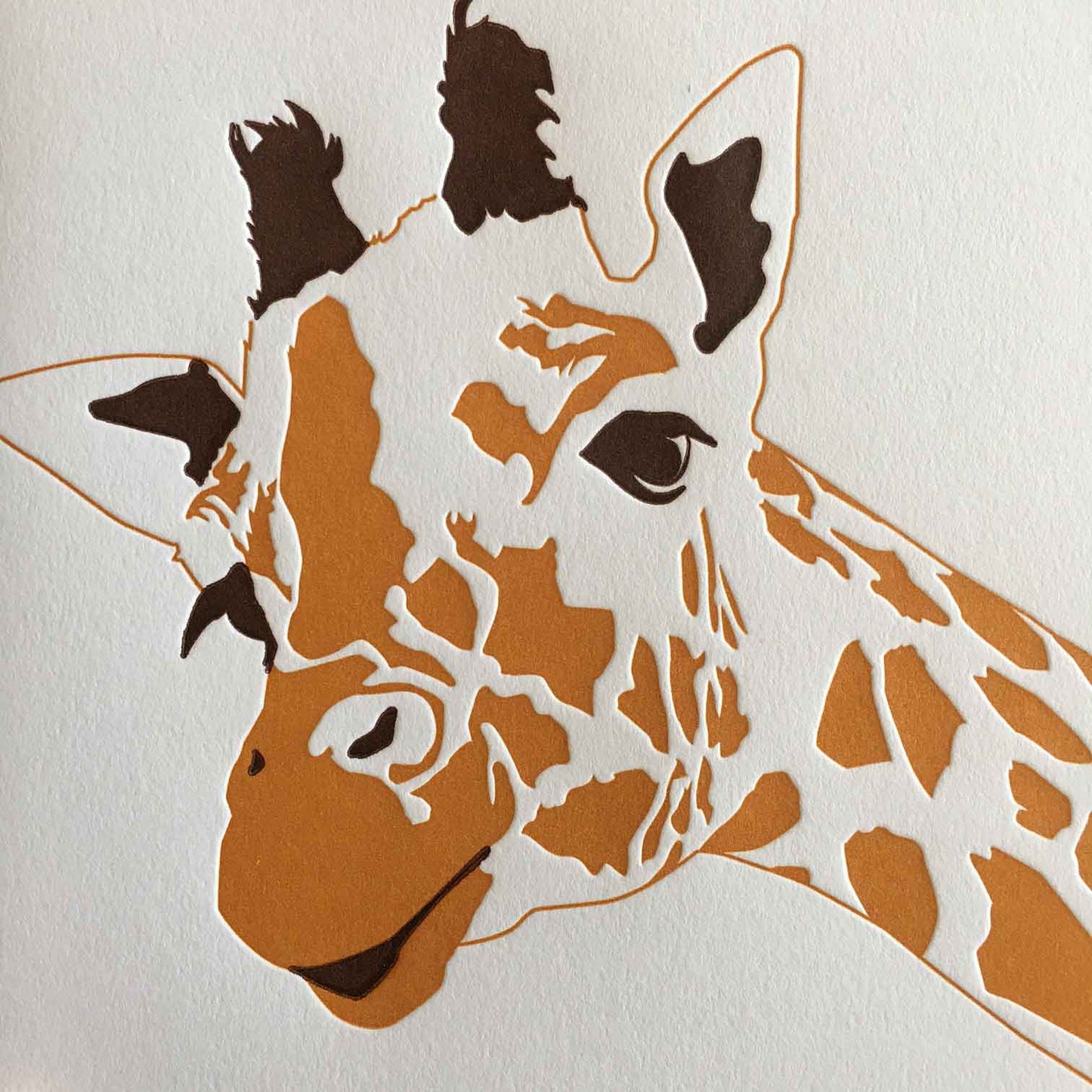 Letterpress Giraffe Card