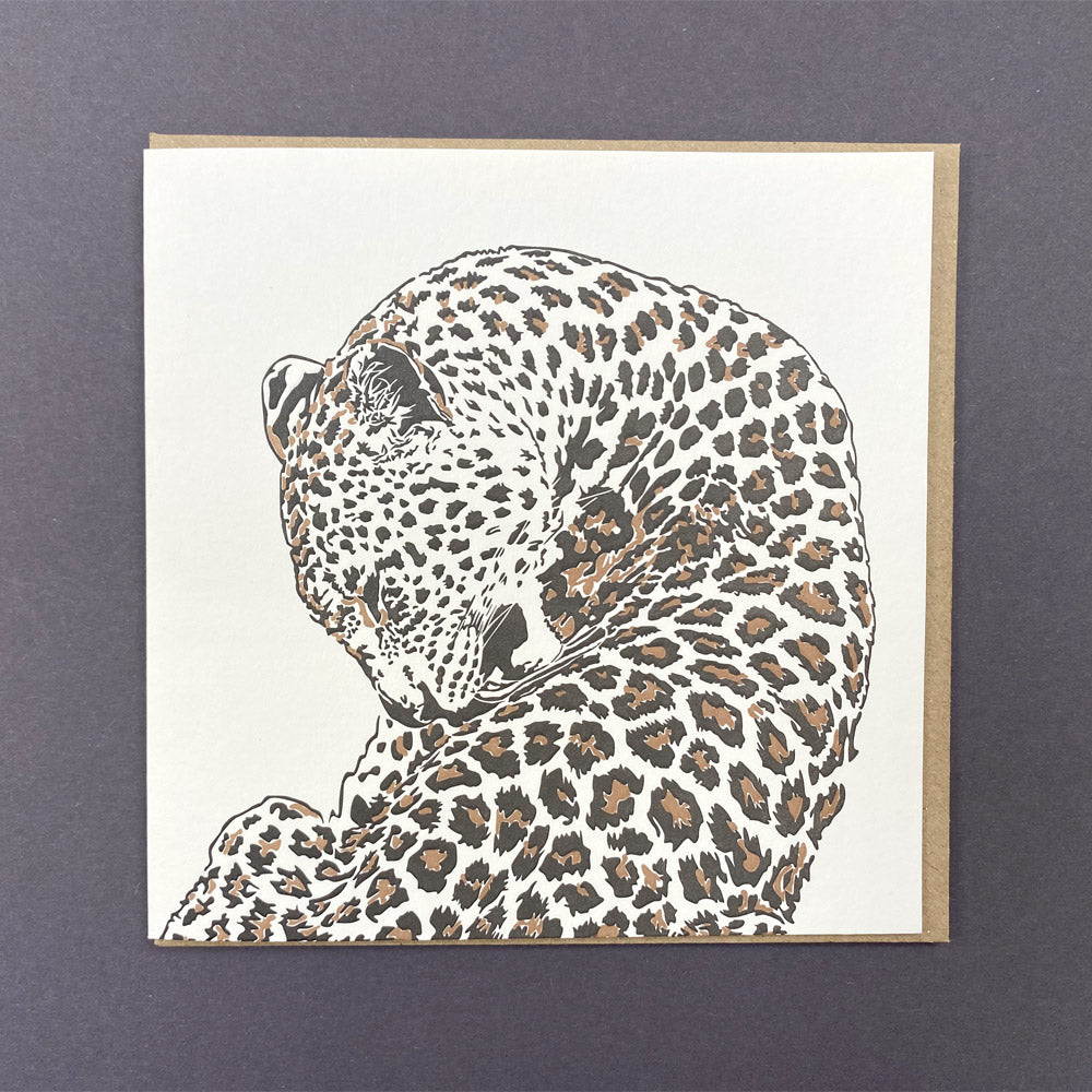 Letterpress Leopard Card