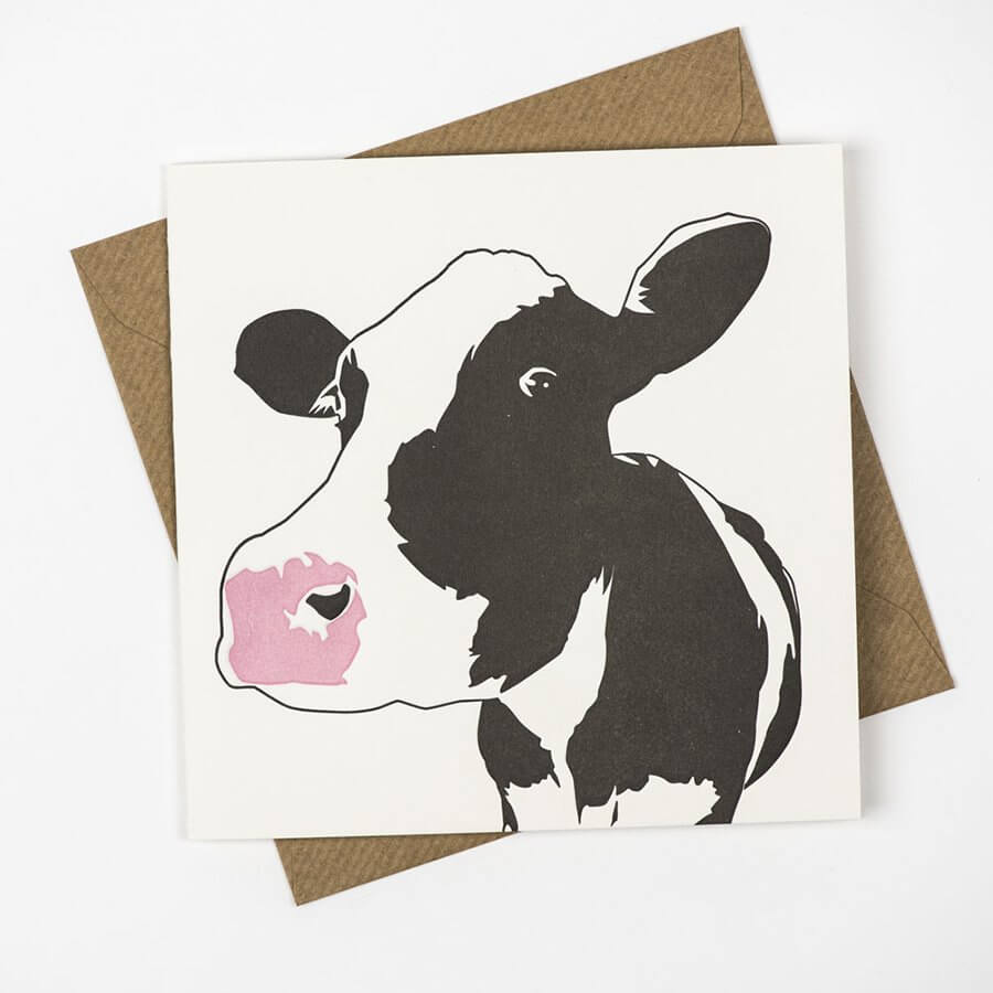 Letterpress Dairy Cow Card