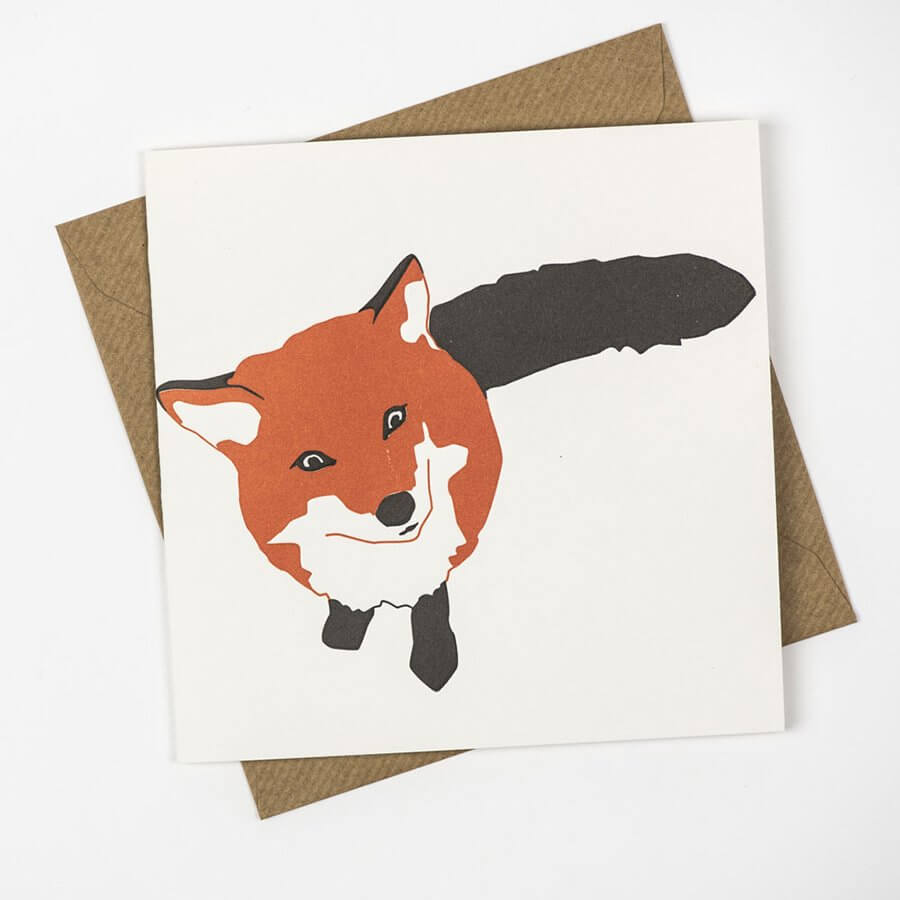 Letterpress Fox Card