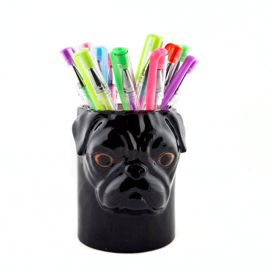 Pug Pencil Pot - Black