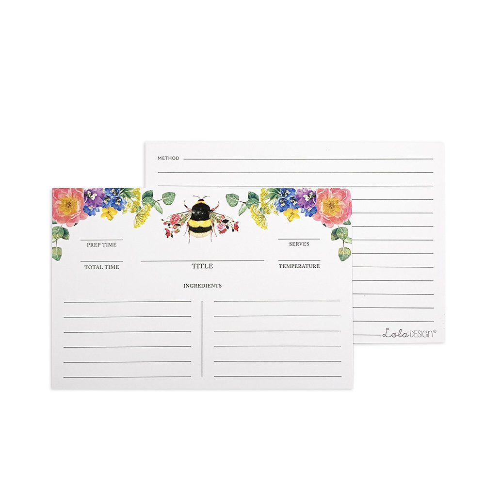 Bee Recipe Cards Refill Pack