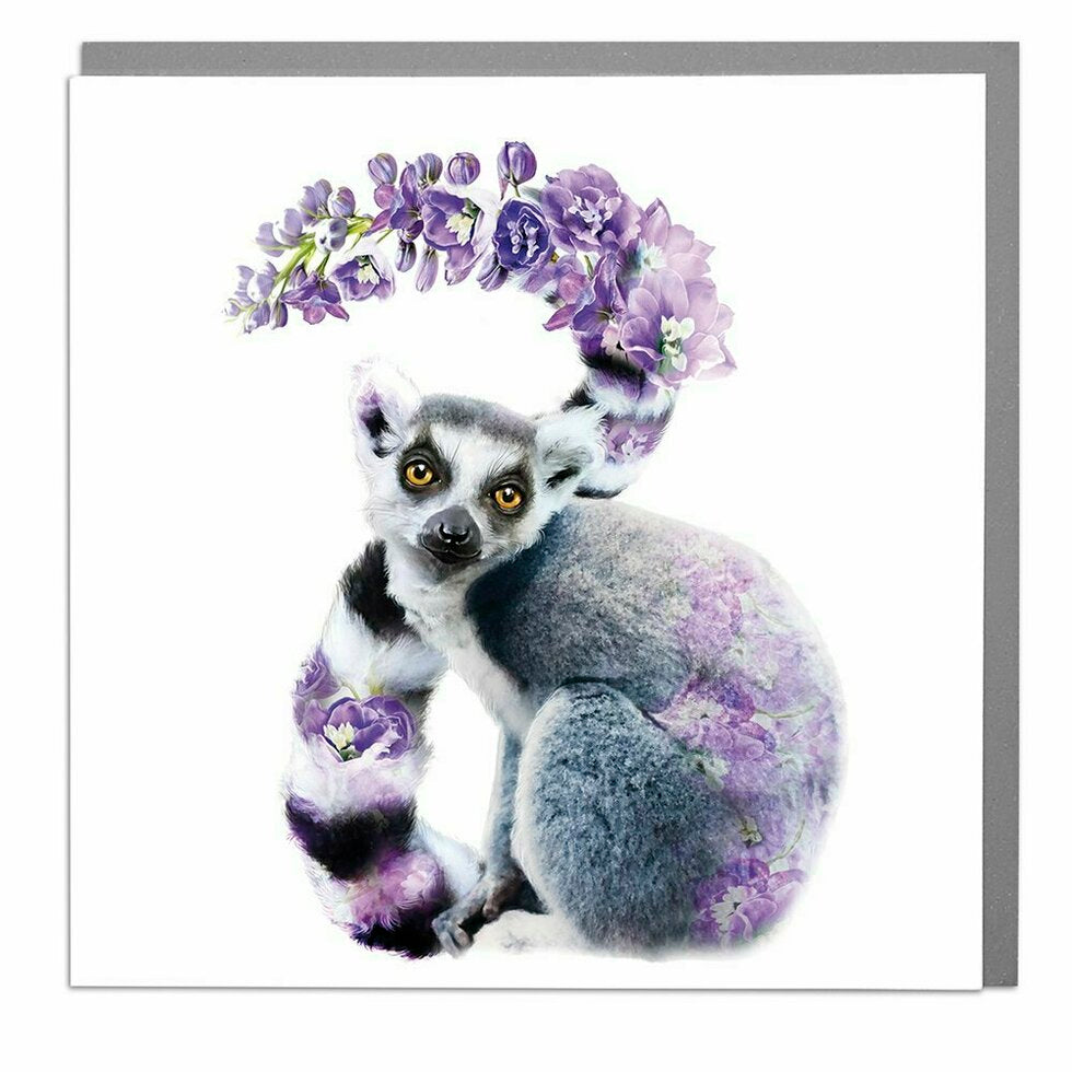 Wildlife Botanical Lemur Card