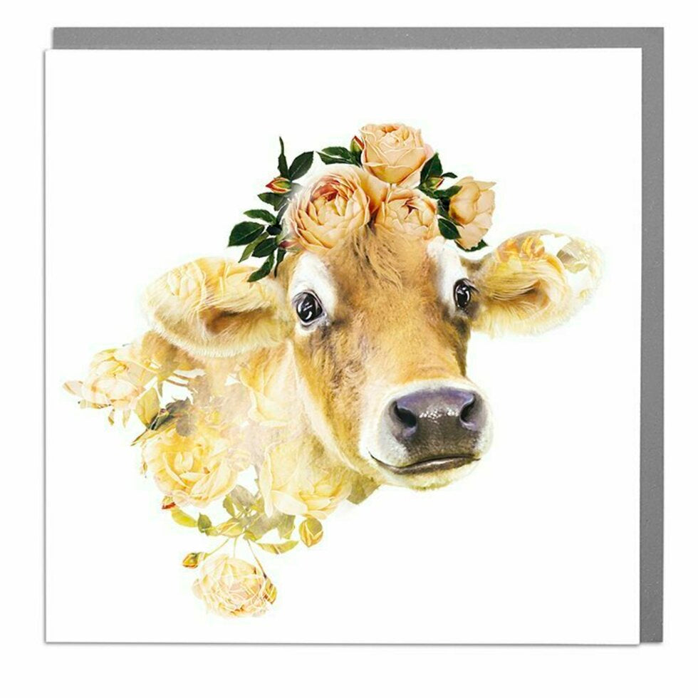 Wildlife Botanical Jersey Cow Card