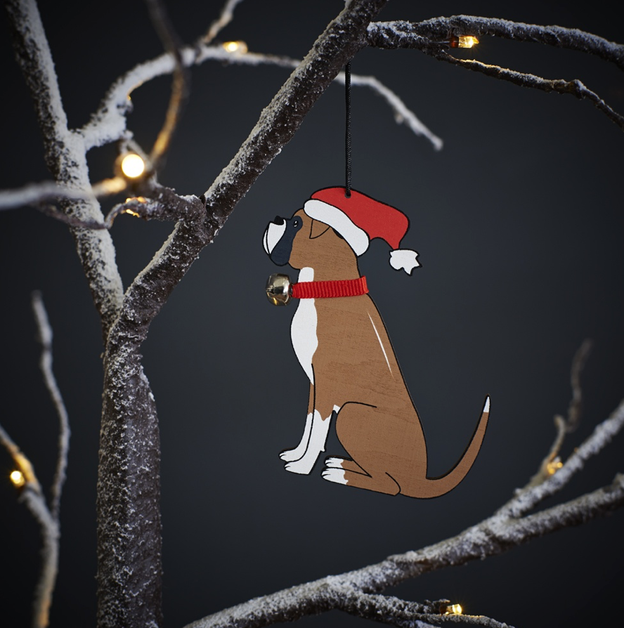 Boxer Dog Christmas Tree Decoration