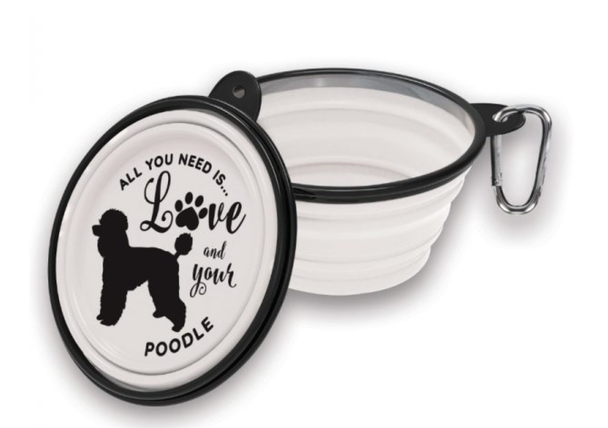 Poodle Collapsible Travel Bowl - Small