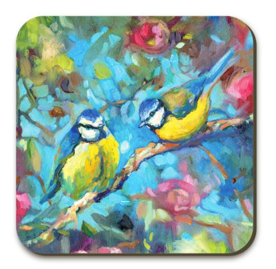 Bluebirds and Blossom Coaster