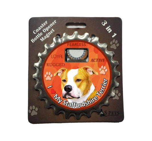 Bottle Opener Magnet - Staffordshire Terrier