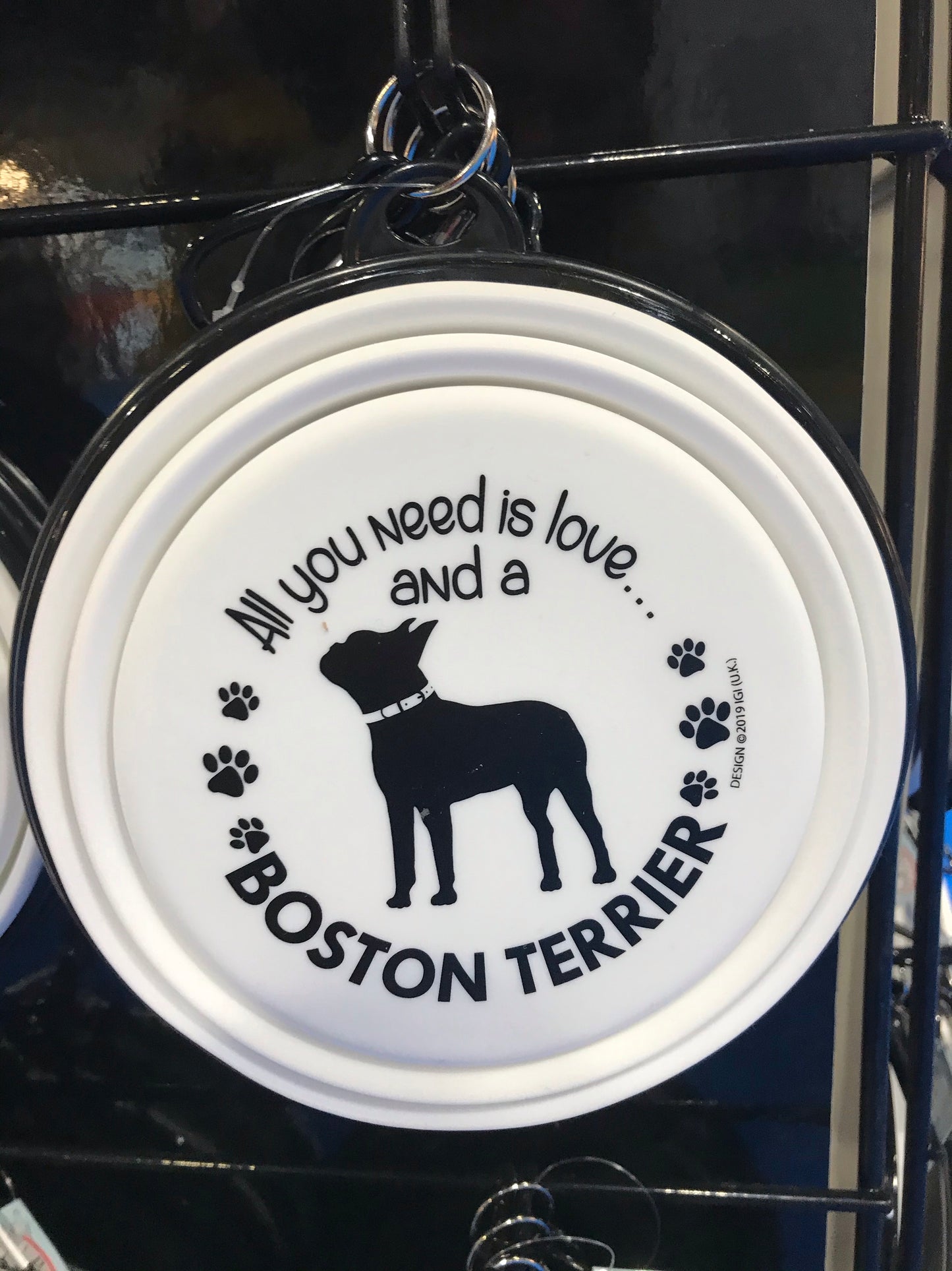 Boston Terrier Collapsible Travel Bowl (Large)