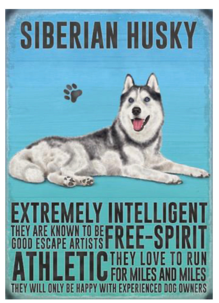 Siberian Husky Mini Metal Plaque Sign
