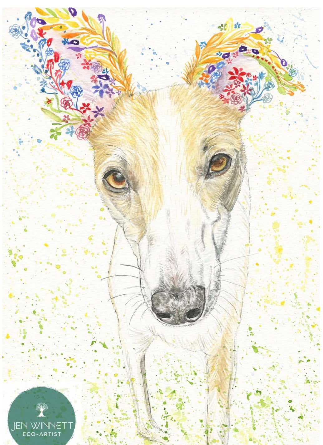 Amber the Whippet Greeting Card