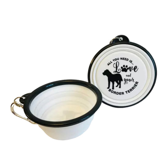 Border Terrier Travel Collapsible Dog Bowl