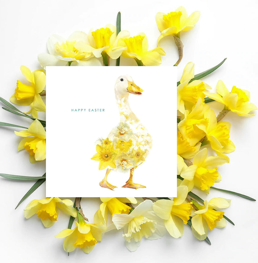 Peking Duck and Daffodils ‘Happy Easter’ Card