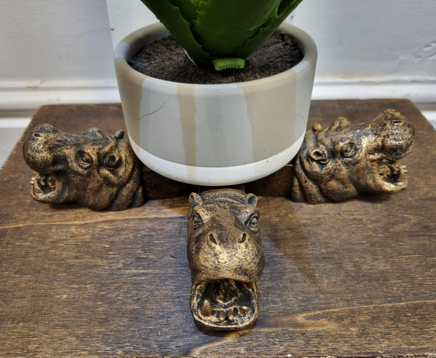 Hippopotamus Plant Pot Feet (Bronze)
