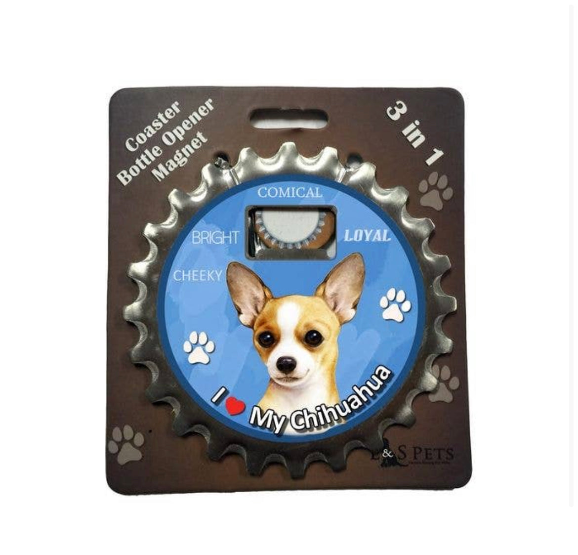 Bottle Opener Magnet - Chihuahua (2 Colours)