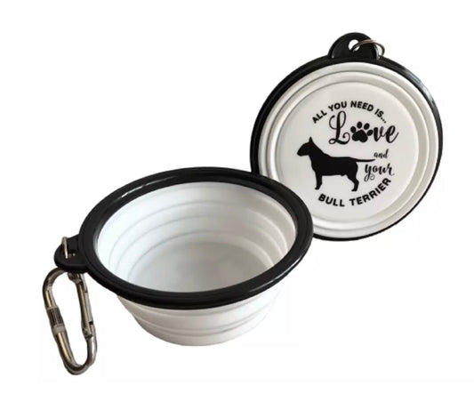 Bull Terrier Collapsible Travel Bowl
