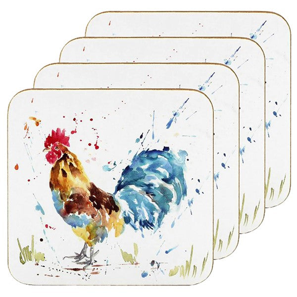 Country Life Coasters Set of 4 - Rooster